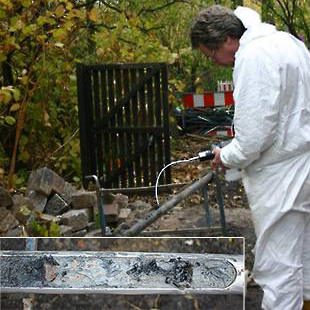 Gasmessungen an einem Bohrkern